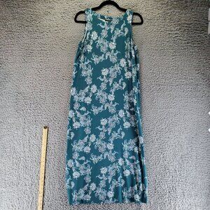 J. Jill Dress Womens Small Blue Floral Wearever Sleeveless Shift Midi